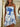 Printing Ruffle Sheath Mini Prom Dress With Bow - Baby Blue Floral