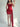 Waist Drop Pleated Boned Satin Mini Prom Dress - Red
