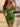 V-Neck Sparkly Satin Backless Sheath Mini Prom Dress - Sage Green