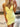 V-Neck Lace Embroidery Backless Mini Prom Dress - Yellow